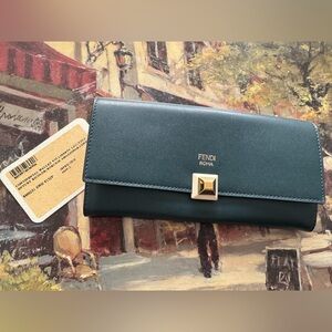 Fendi continental wallet in Navy